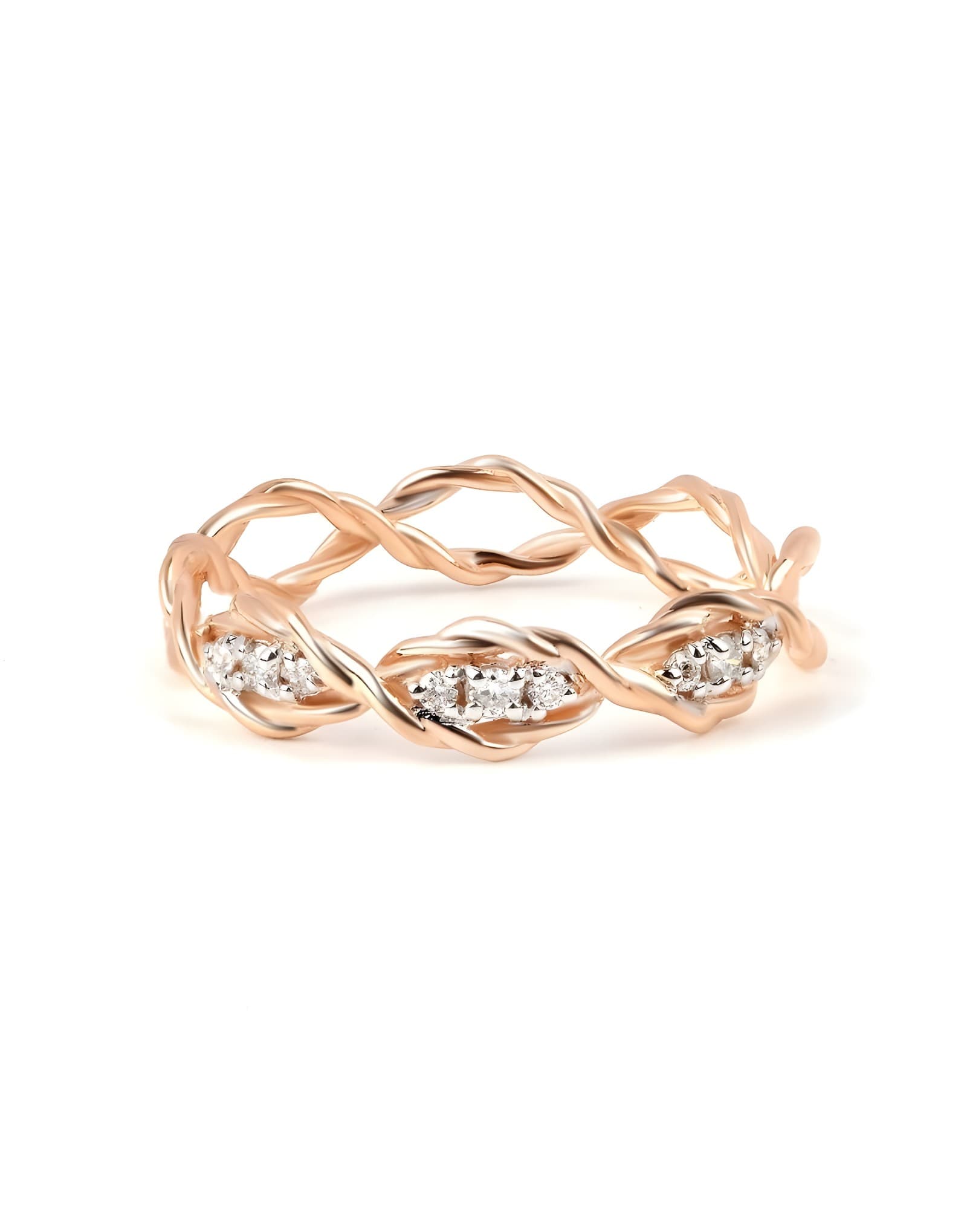 Burgu 0.12ct Pırlantalı Altın Yüzük