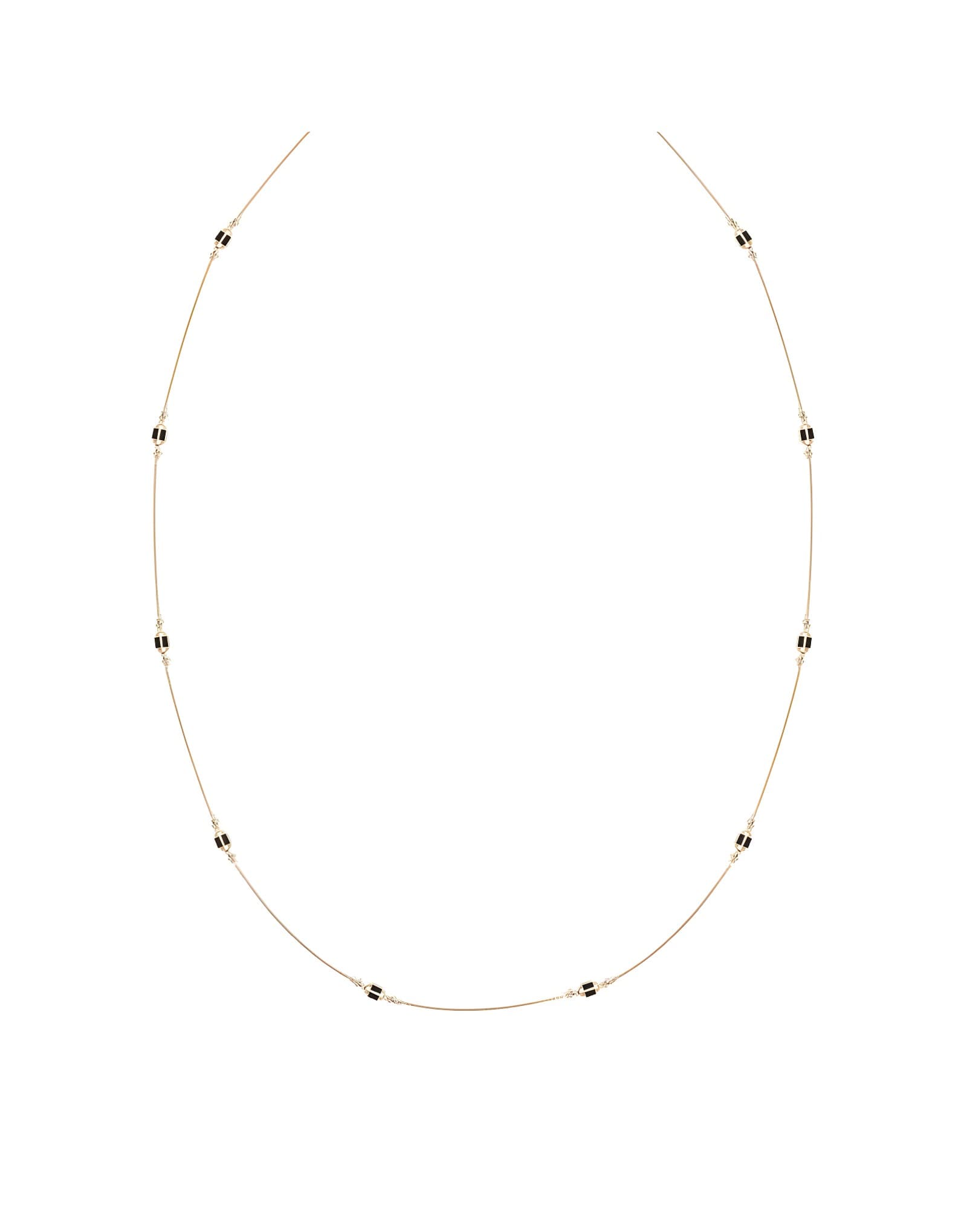 Long Chain Pırlantalı Mineli Altın Kolye