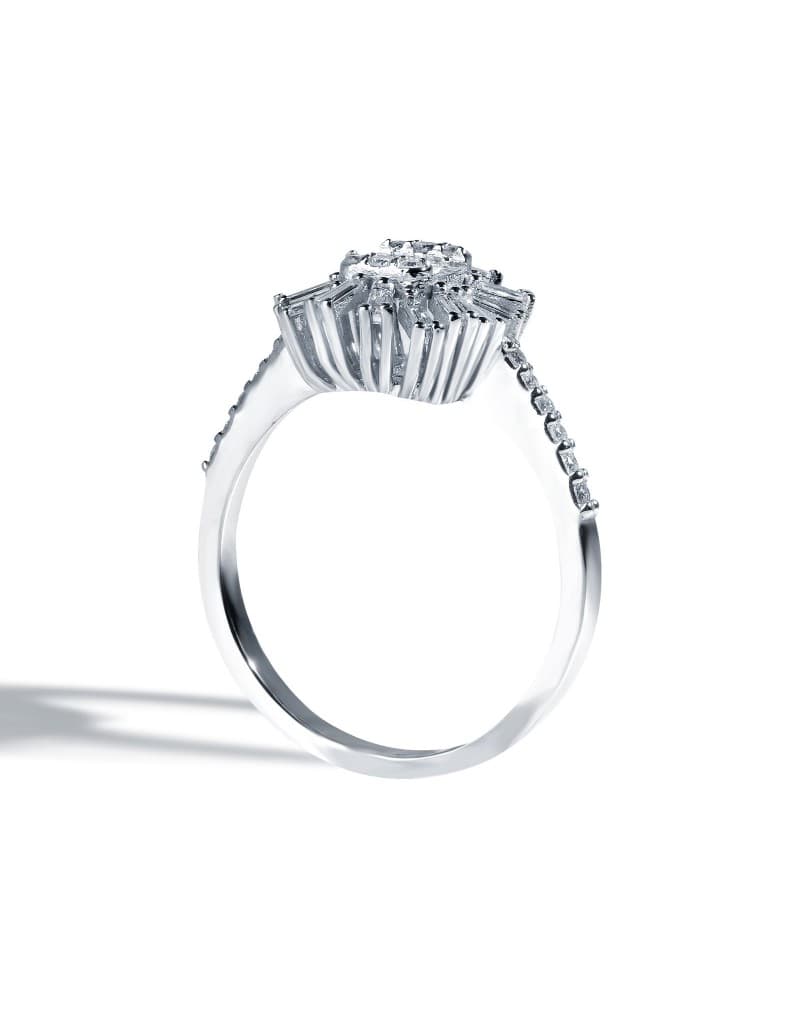 0.65ct F Rengi Baget Pırlanta Altın Yüzük