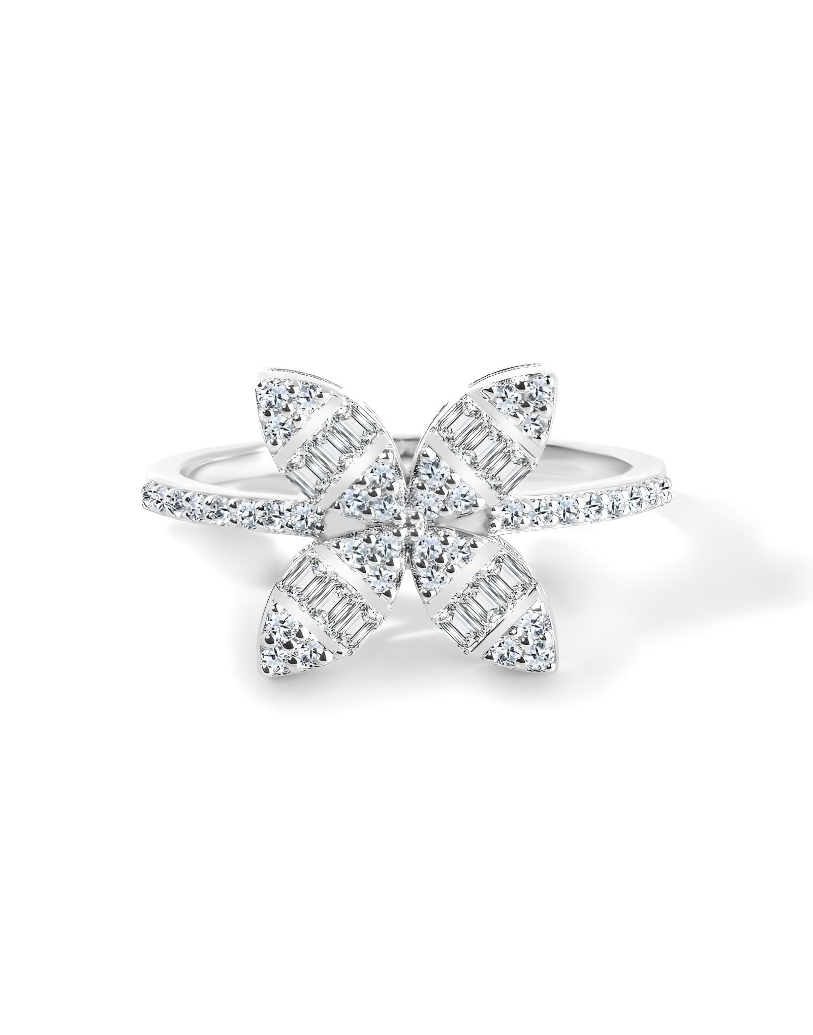 0.65ct F Rengi Baget Pırlanta Altın Yüzük