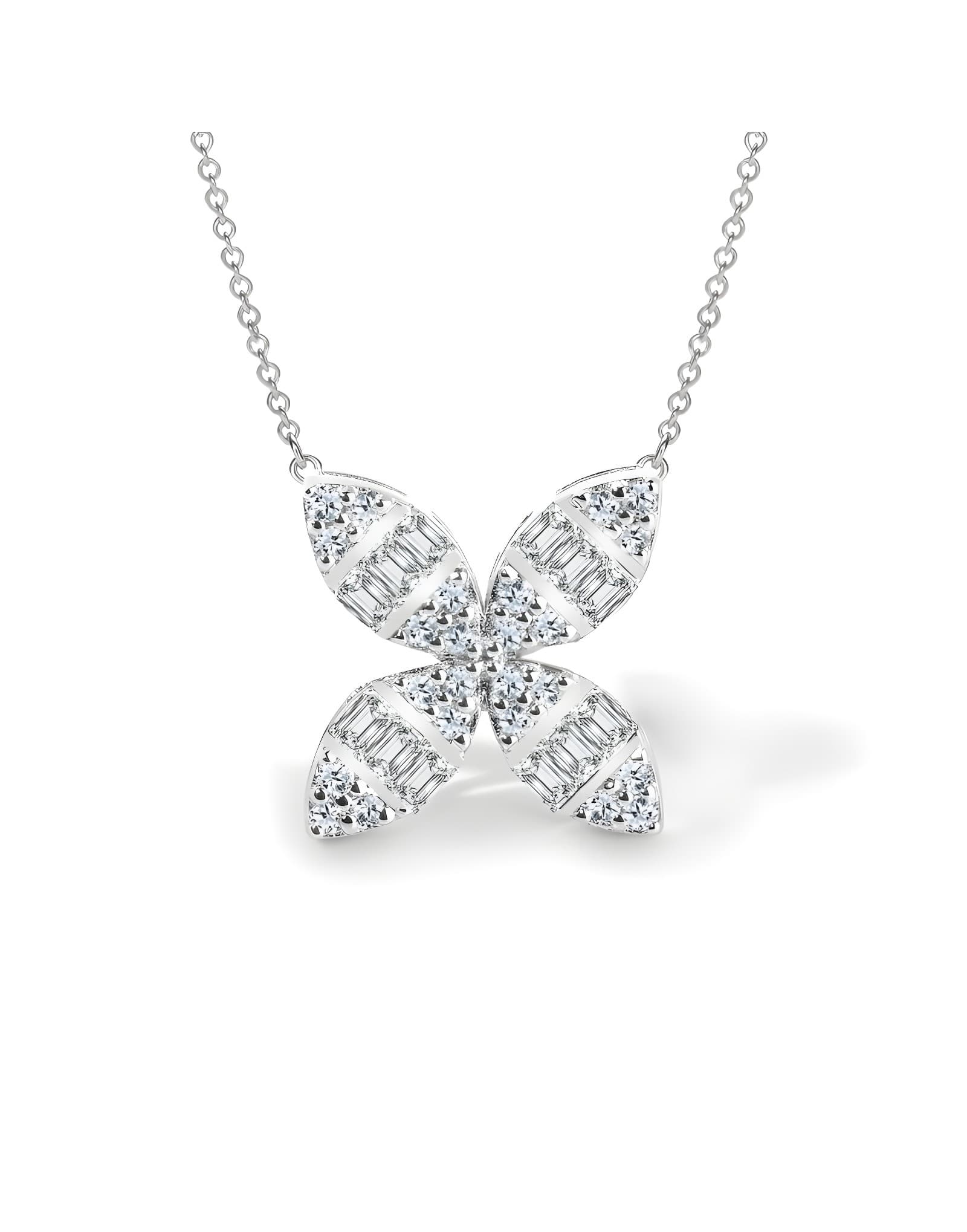 0.40ct F Rengi Baget Pırlanta Altın Kolye