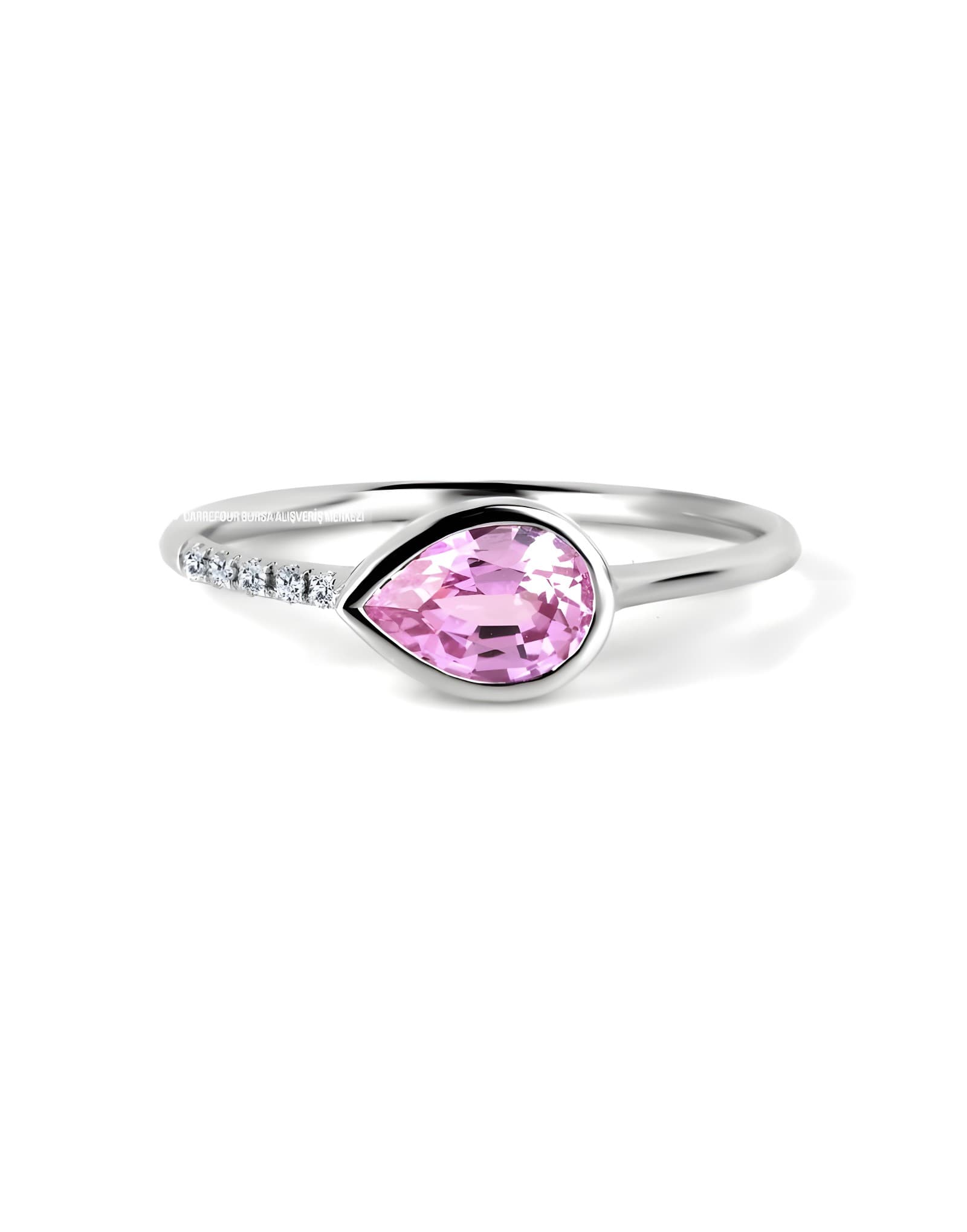 PINK Damlalı Pırlantalı Altın Yüzük