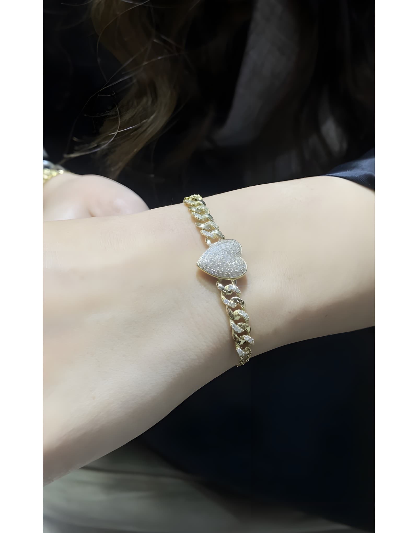 Sesty Chain Pırlantalı Altın Bileklik