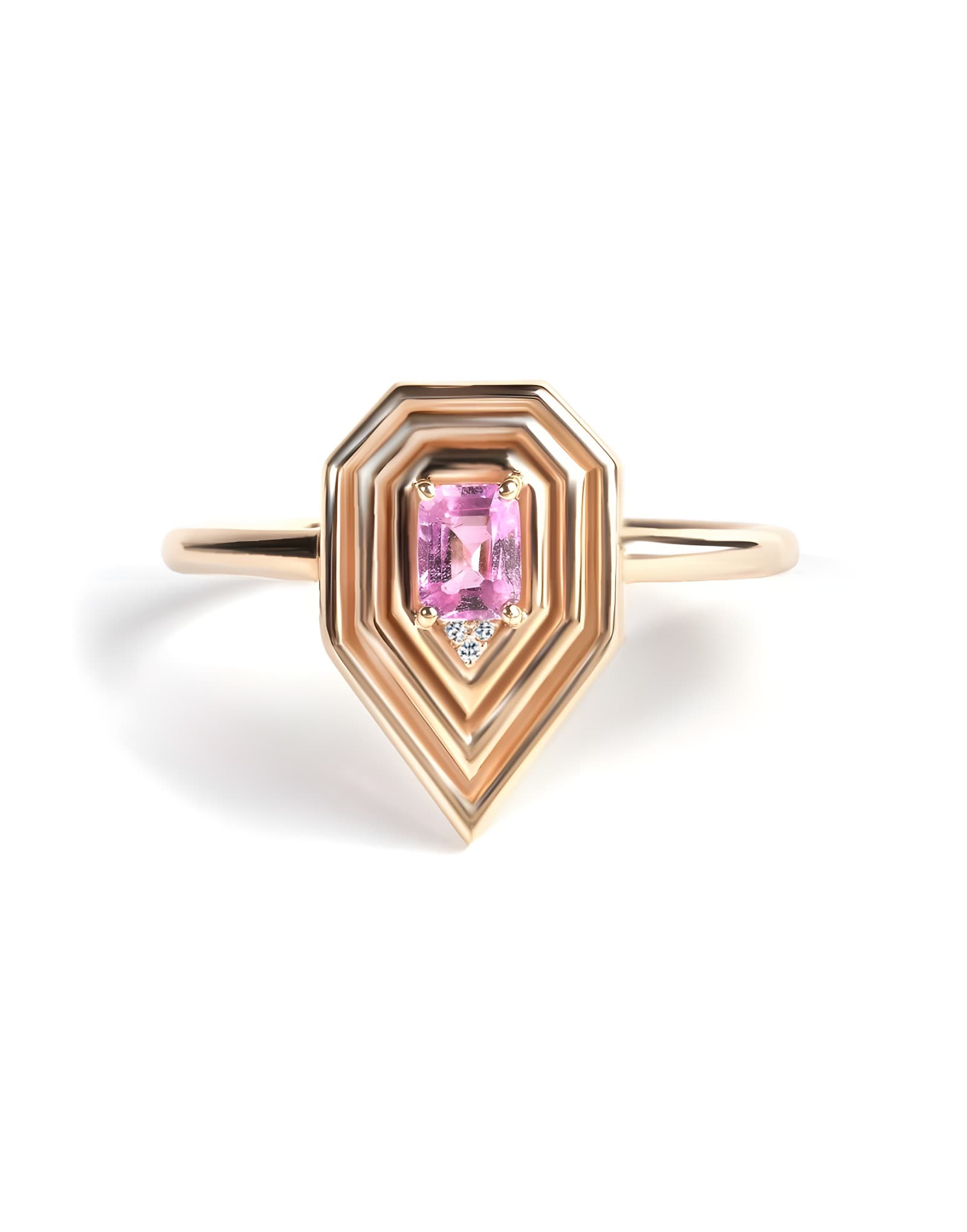 Treviso Pink Altın Yüzük