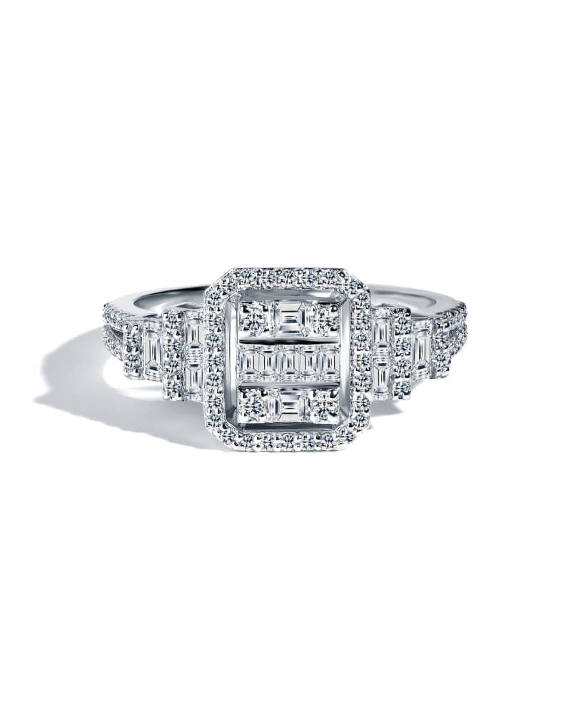 0.70ct F Rengi Pırlanta Baget Pırlanta Altın Yüzük