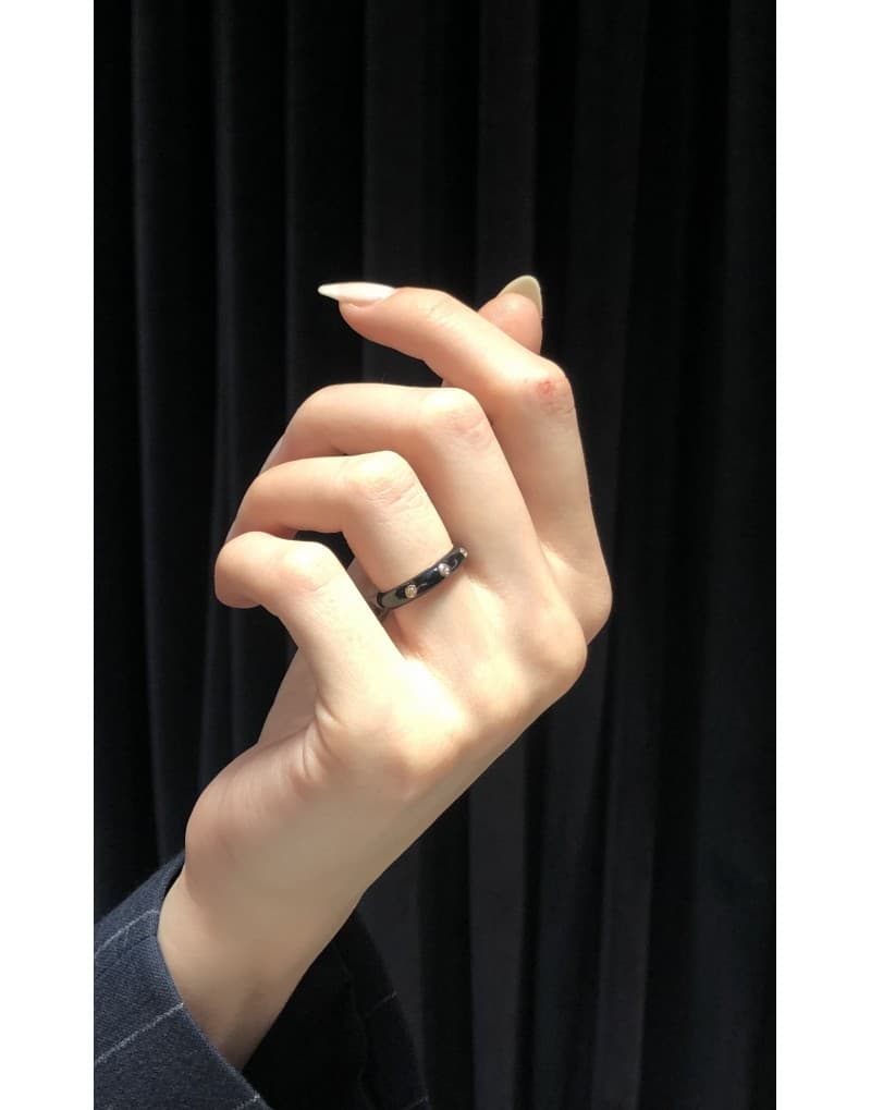 0.03ct Pırlantalı Mine Altın Yüzük