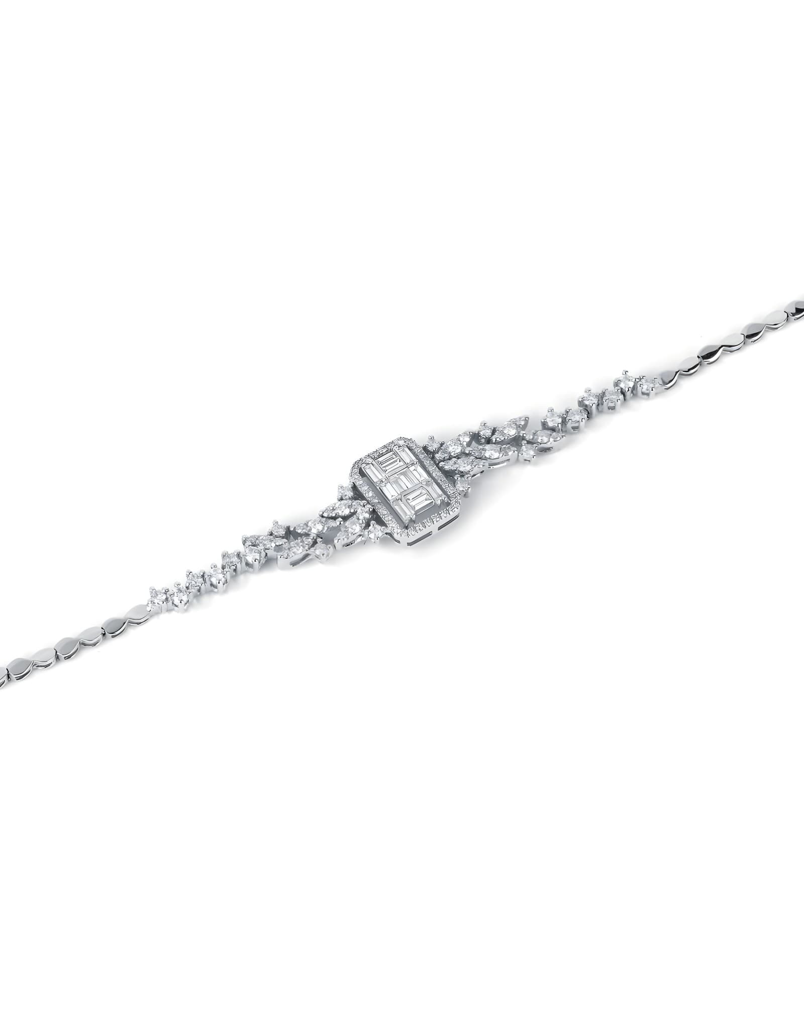 1.00ct F Rengi Baget Pırlantalı Altın Bileklik