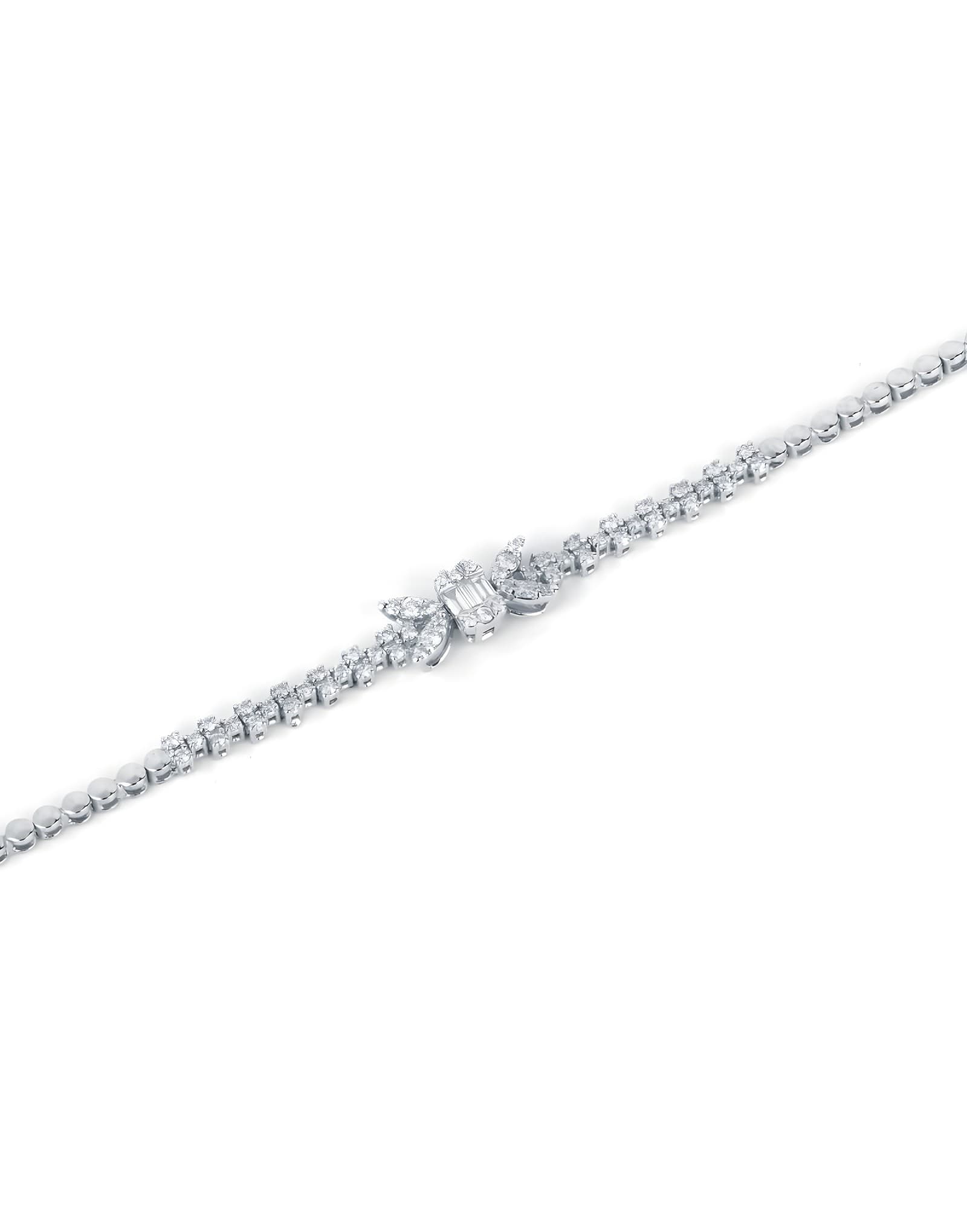 0.60ct F Rengi Baget Pırlanta Altın Bileklik