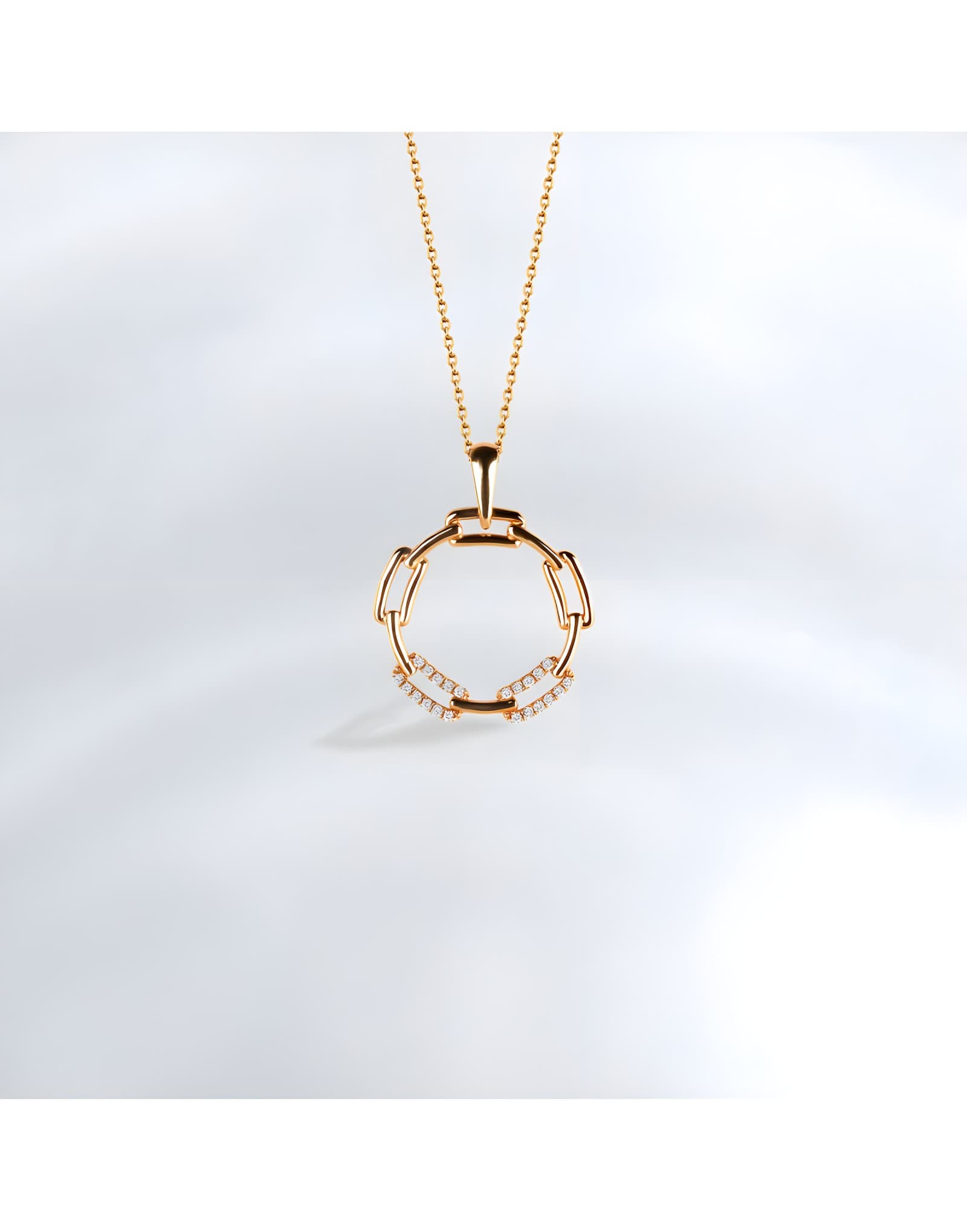 0.22ct Pırlantalı Stil Altın Kolye