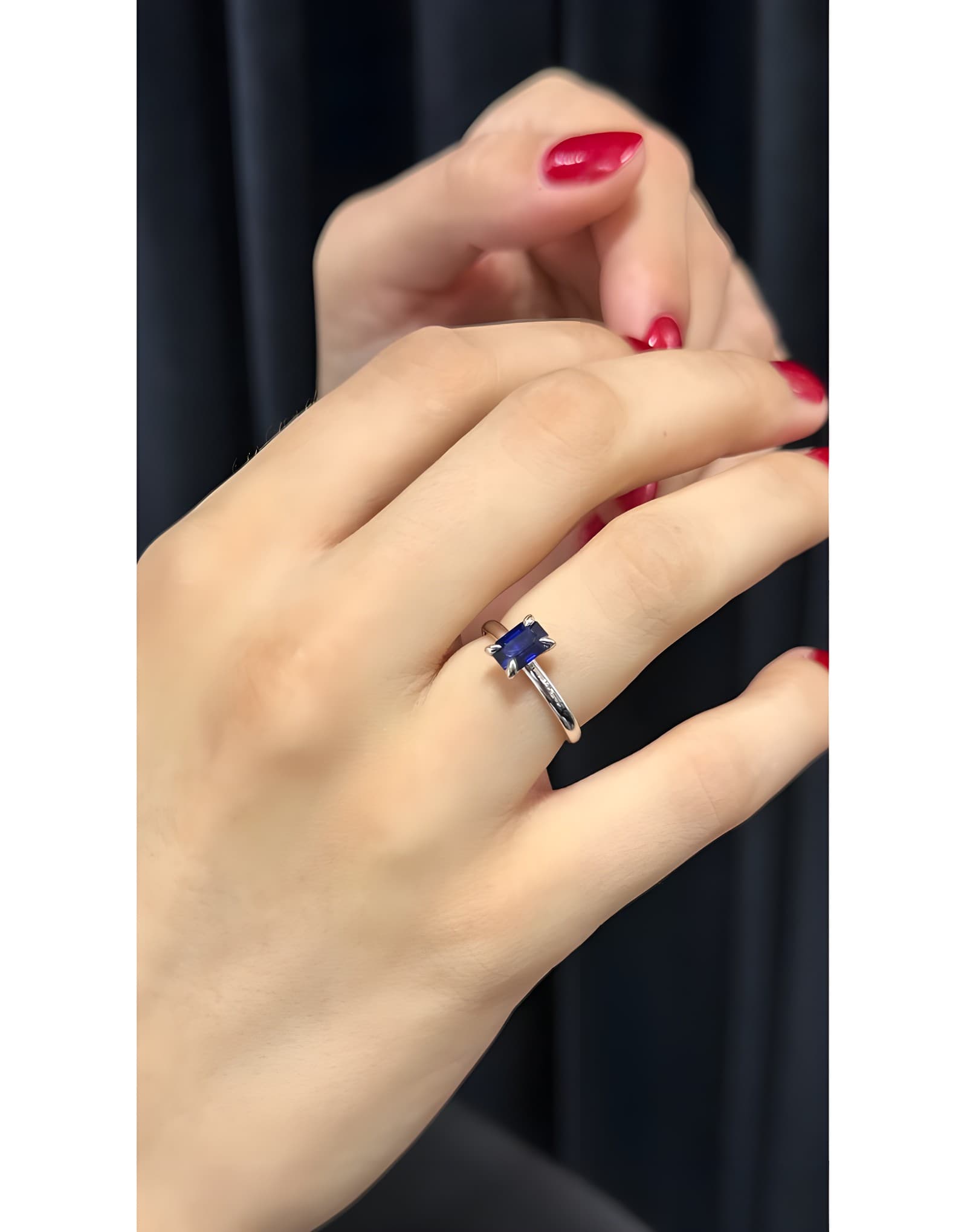 1.00ct Safir Evlilik Yüzüğü
