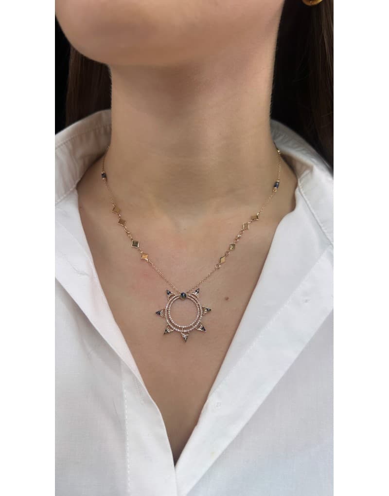 0.55ct Mineli Pırlanta Altın Kolye