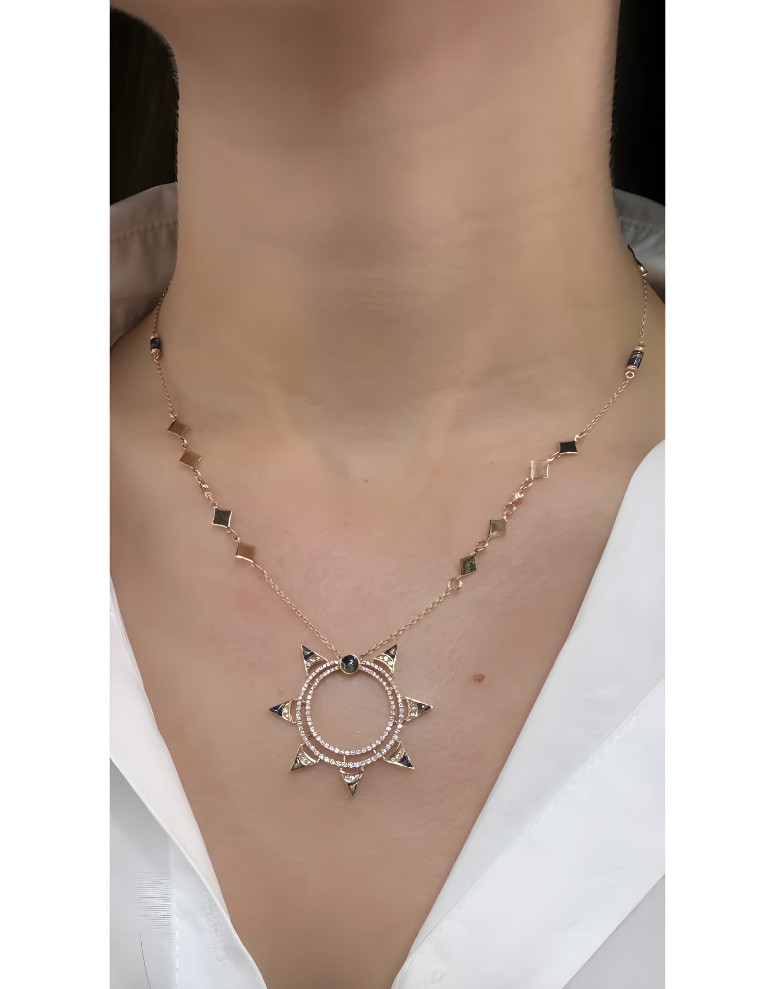 0.55ct Mineli Pırlanta Altın Kolye