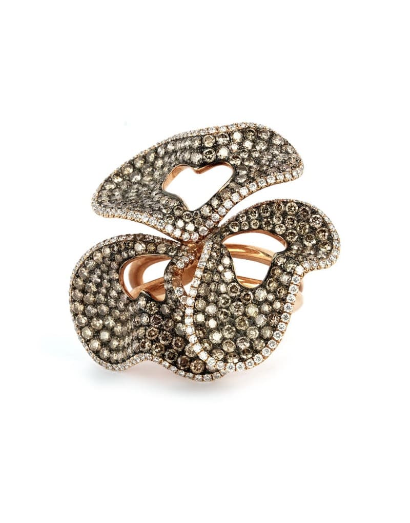 3,62ct Brown Diamond 0,73ct F VS Pırlantalı Altın Yüzük
