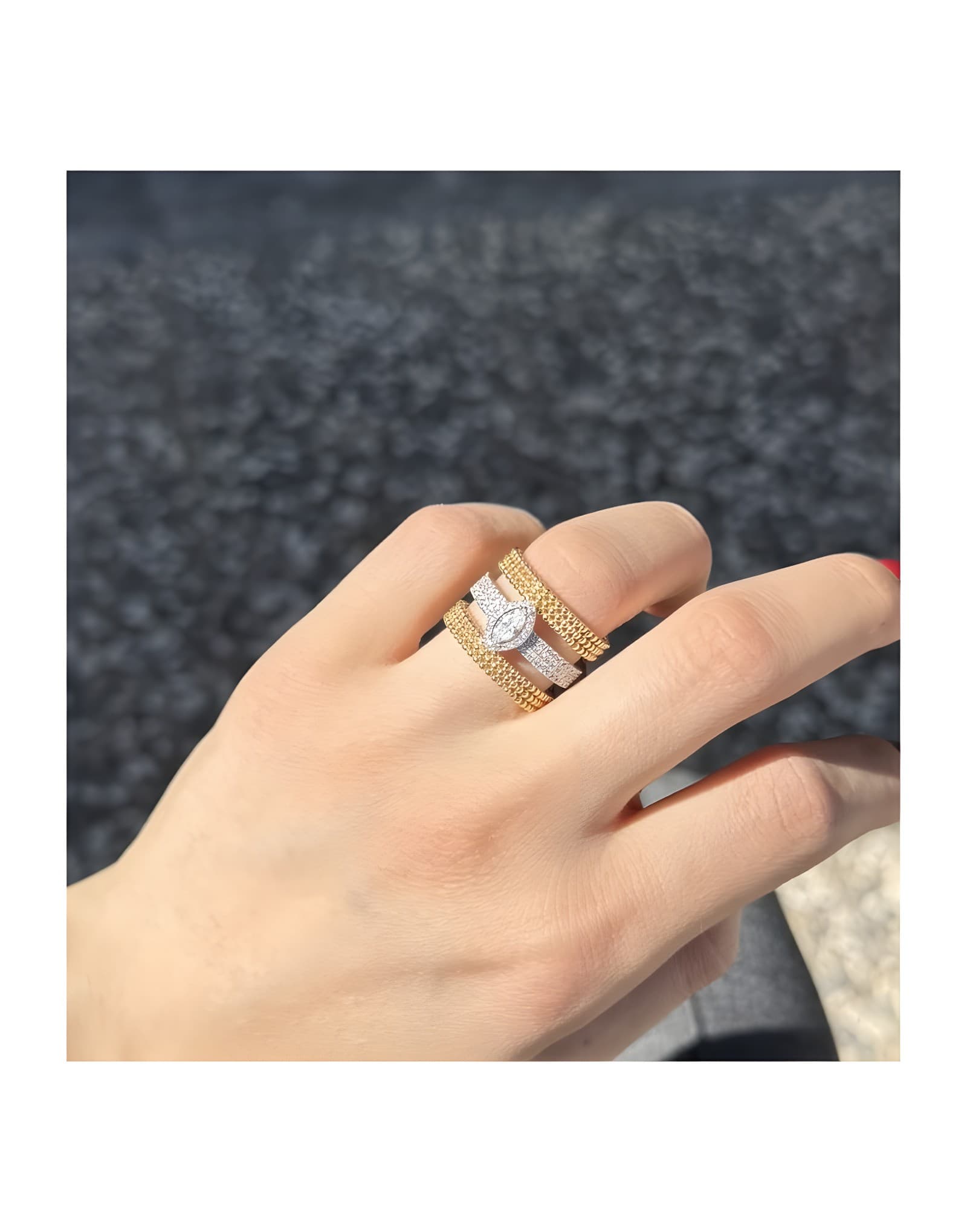 0.78CT F VS MARKİZ PIRLANTALI ALTIN YÜZÜK