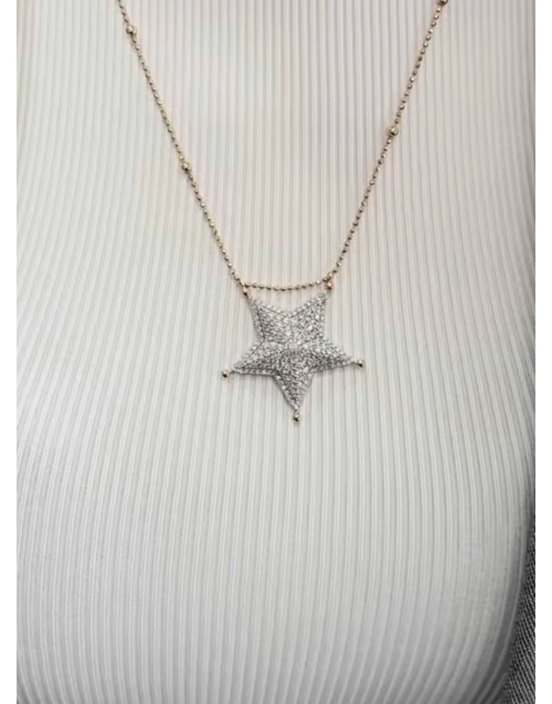 1,4 ct F VS-SI PIRLANTALI ÖZEL TASARIM YILDIZ KOLYE