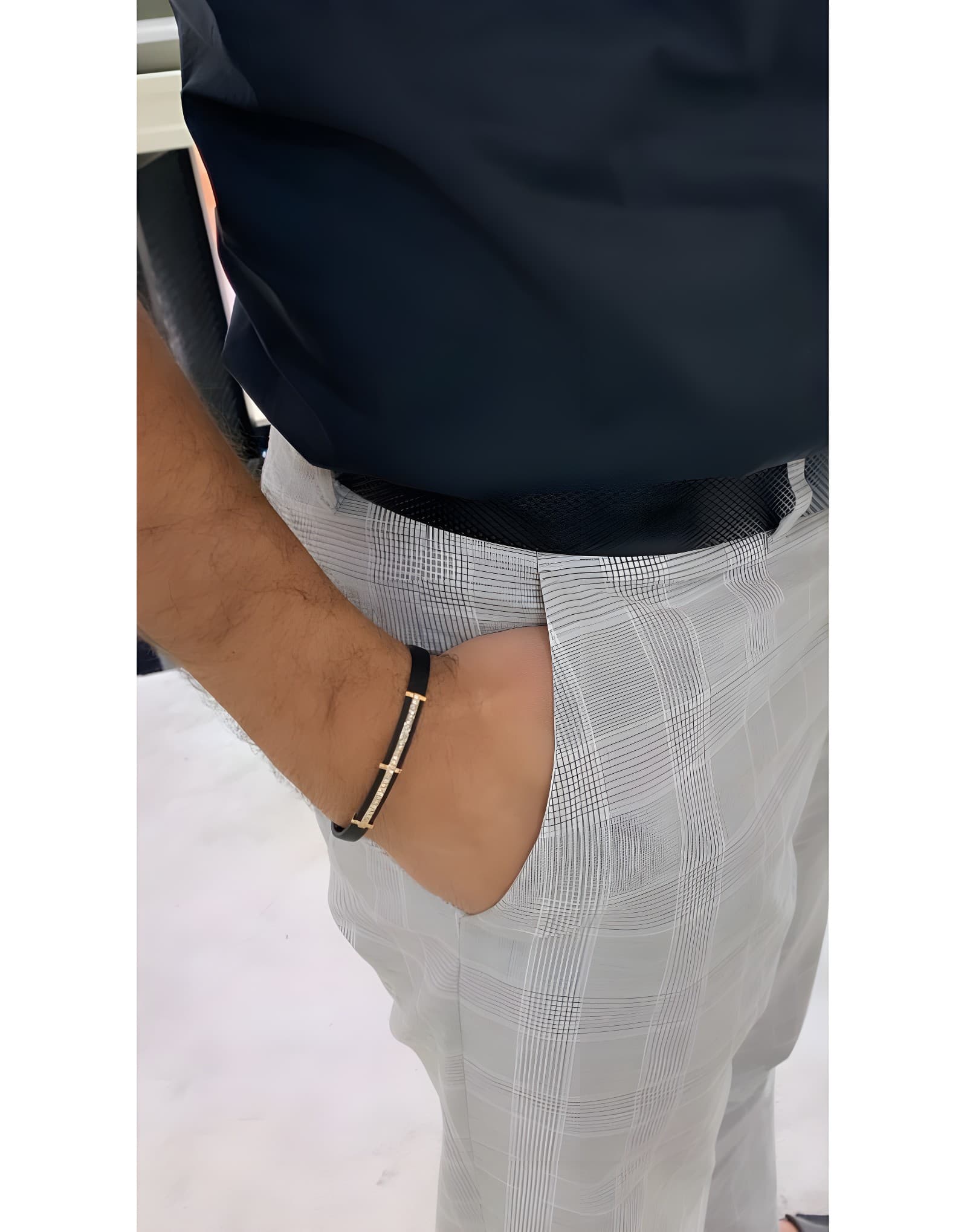 Pırlantalı Erkek Bileklik Roz Altın