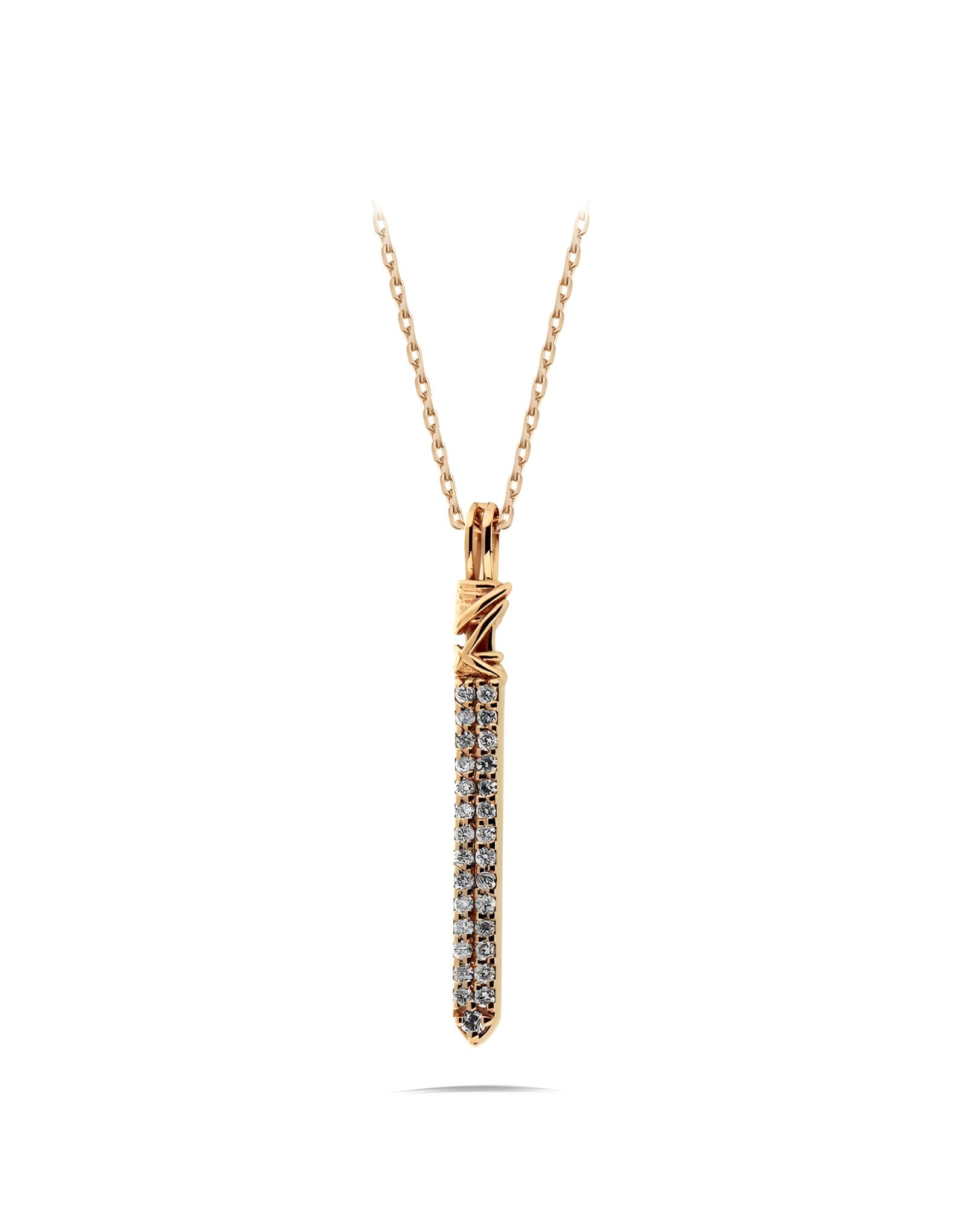 0.16ct Pırlantalı Çubuk Kolye