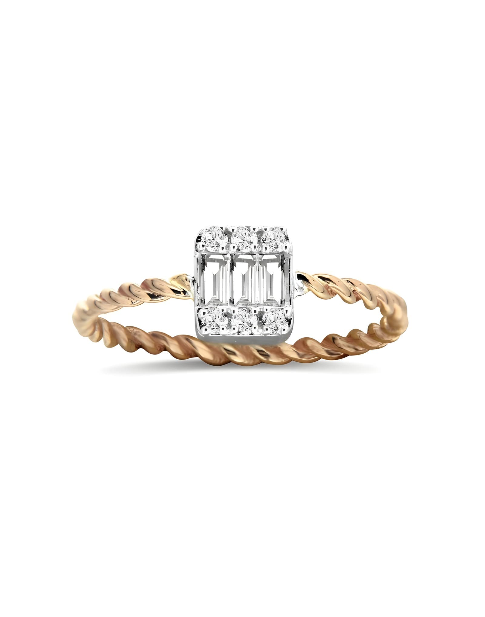 0.21ct Burgu Baget Yüzük