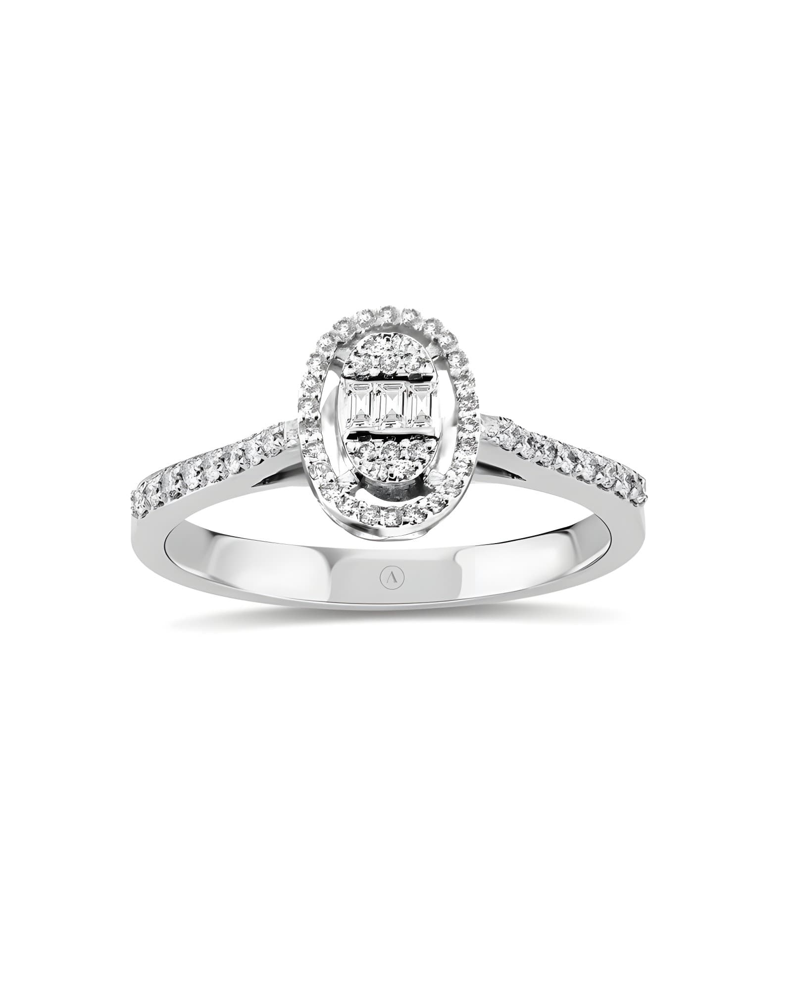 0.50ct Oval Baget Pırlanta Yüzük
