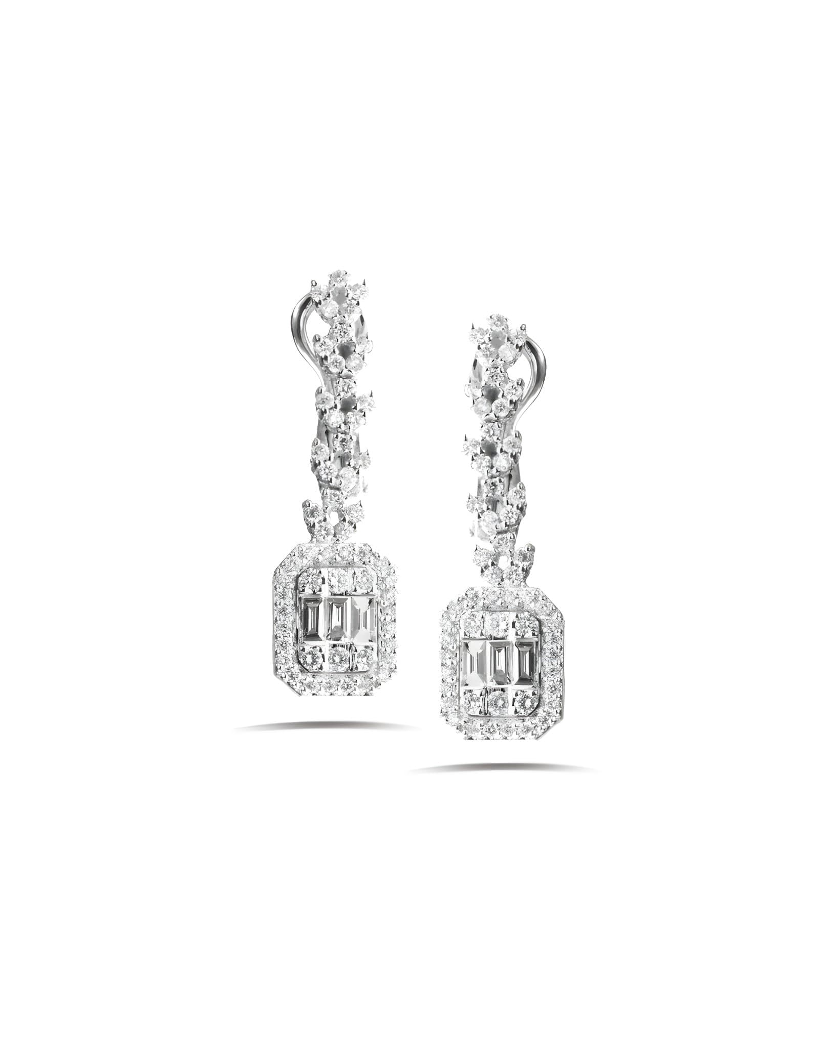 0.91ct F Rengi Baget Pırlanta Küpe