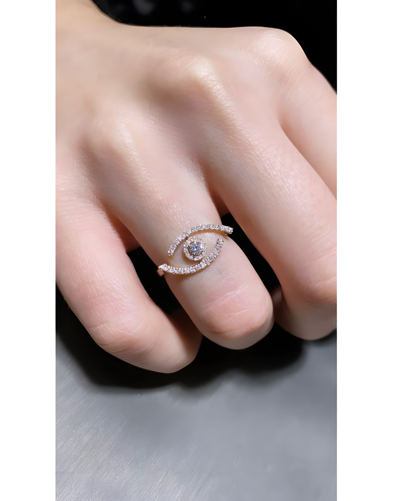 0.21ct F Rengi Pırlanta Göz Yüzük