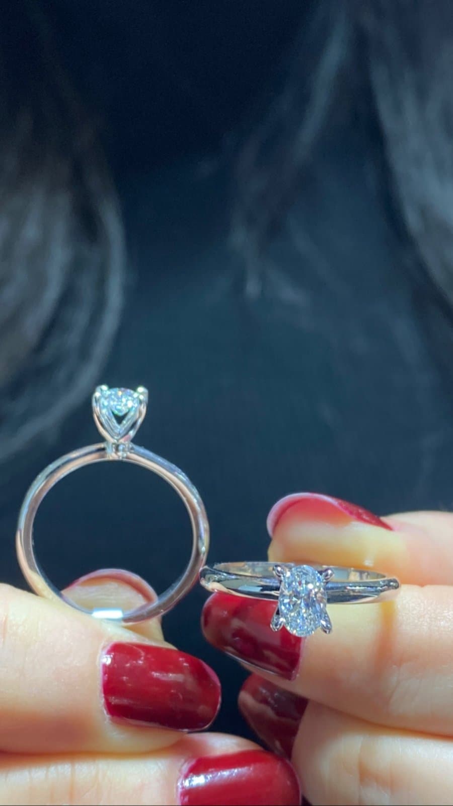 HRD Pençe Tırnak 1.00ct F Rengi Oval Tektaş — 3. görünüm