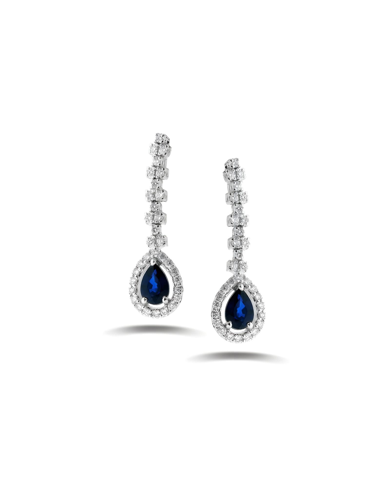 0.60 ct F / VS Pırlanta Safir Küpe
