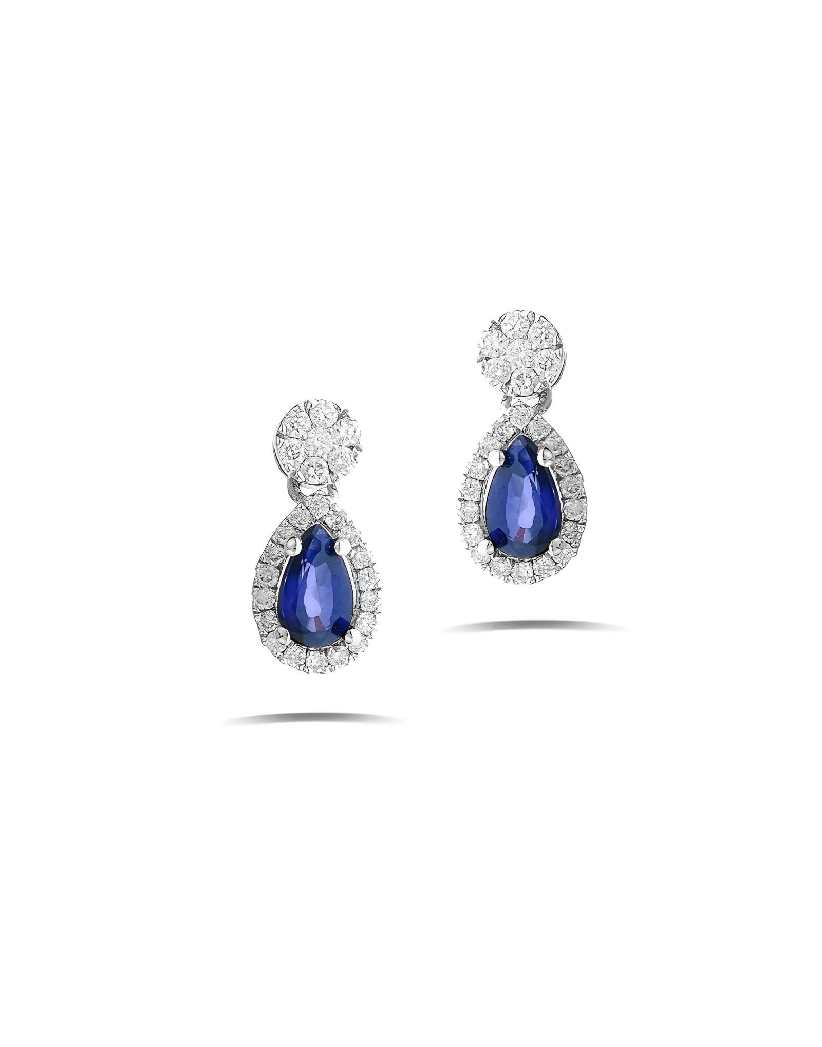 Safir Damla Pırlantalı Küpe