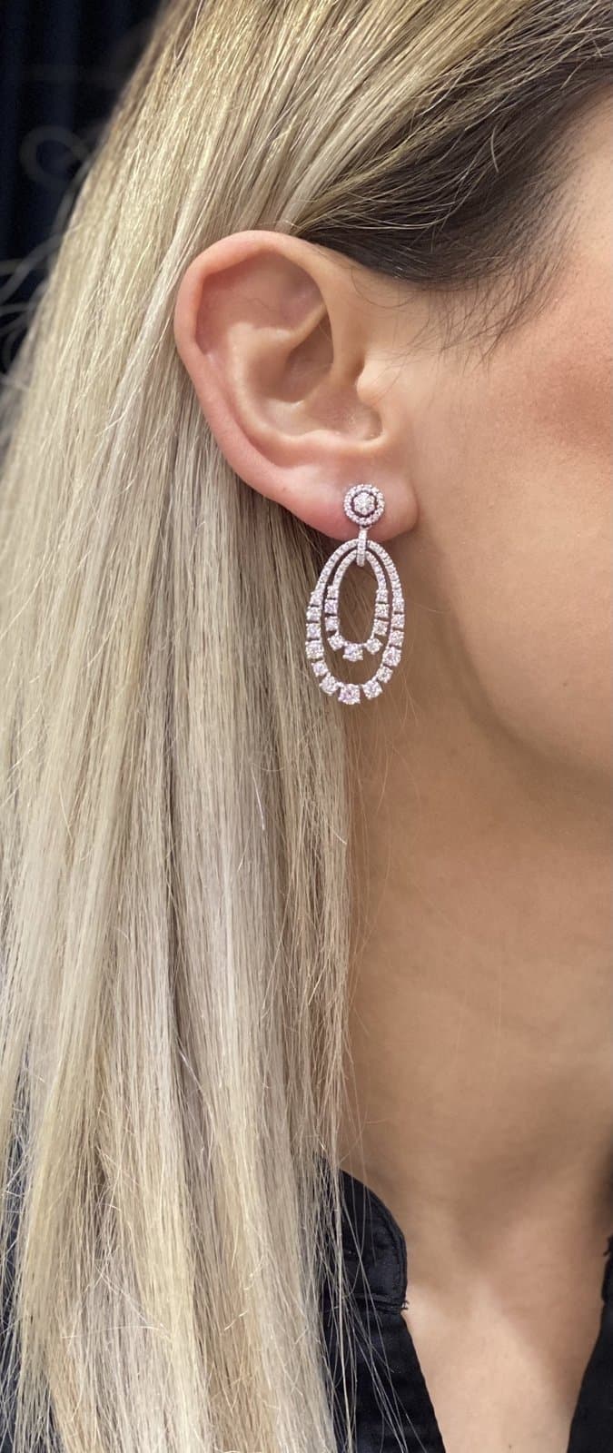 4.34ct F Rengi Pırlanta Küpe — 3. görünüm