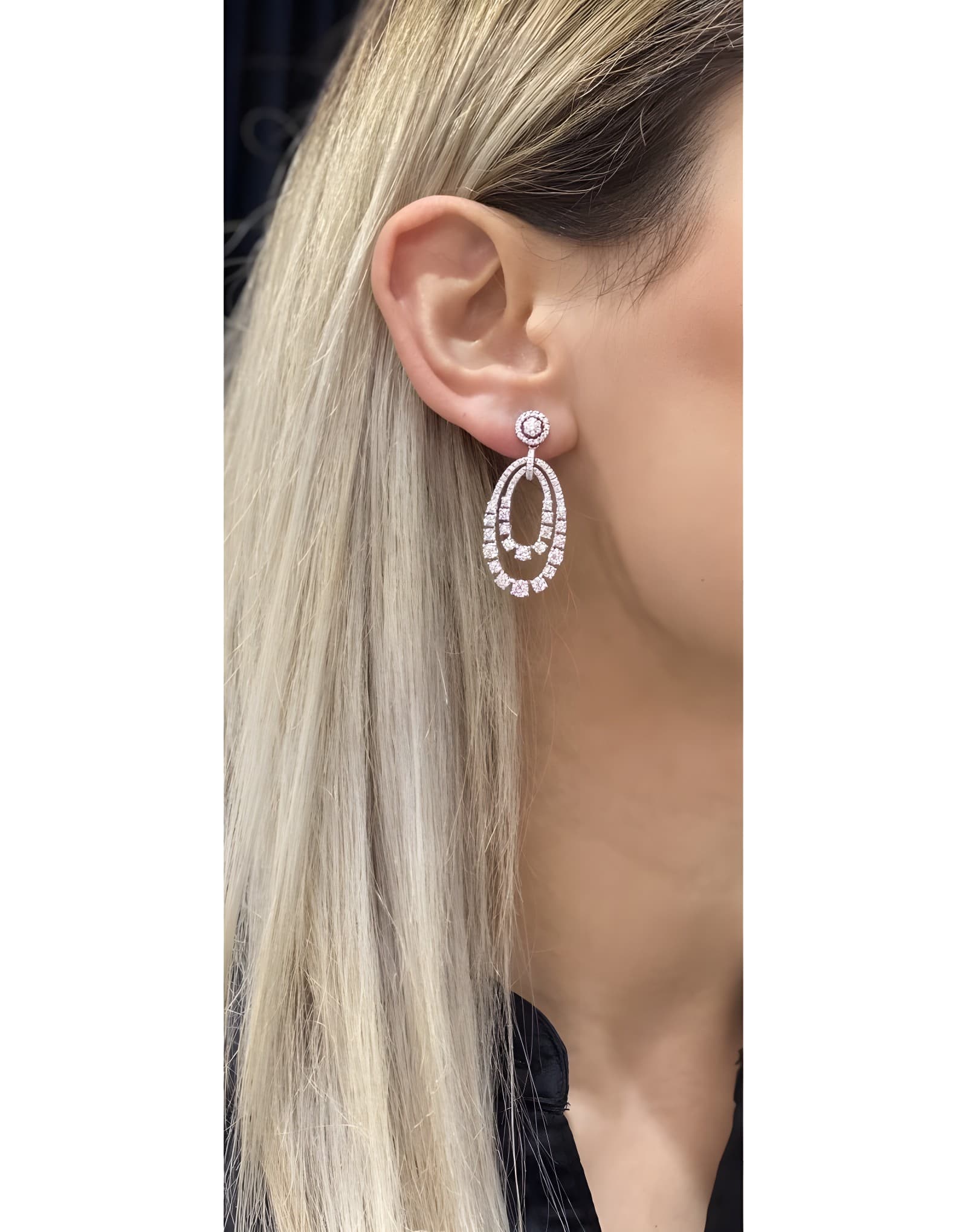 4.34ct F Rengi Pırlanta Küpe — 2. görünüm