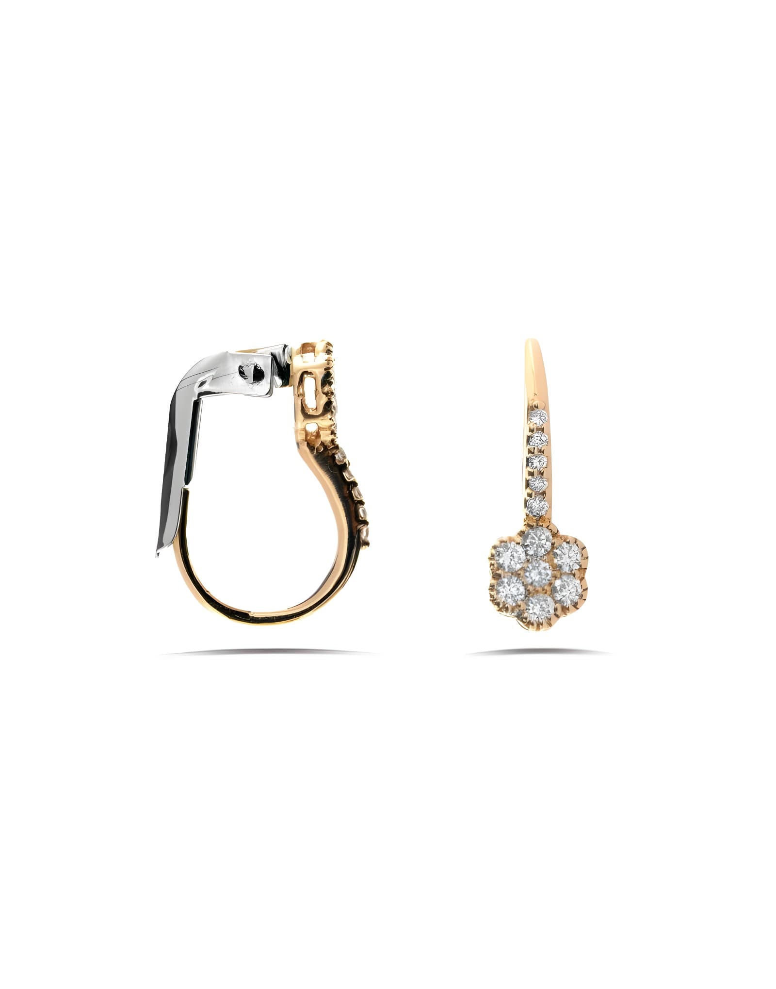 0.28ct Çiçek Pırlanta Sallantılı Küpe