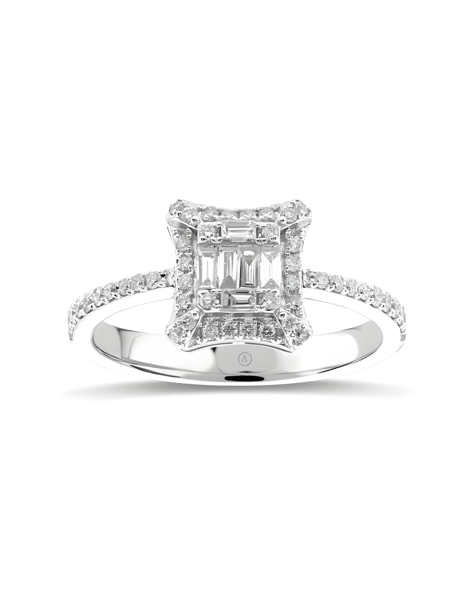 Baget Pırlanta Yüzük 0.50ct F Rengi