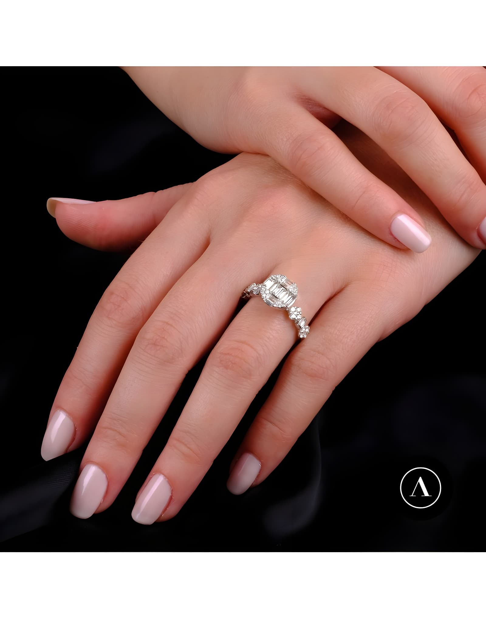 Baget Pırlanta 0.90ct F Rengi Yüzük — 2. görünüm