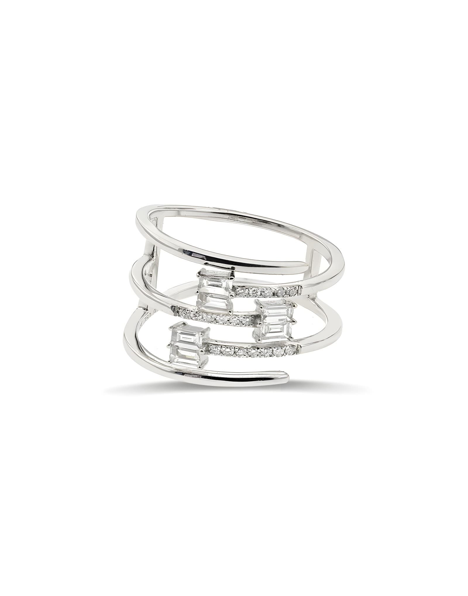 0.36 ct F / VS Baget Pırlanta stil Yüzük