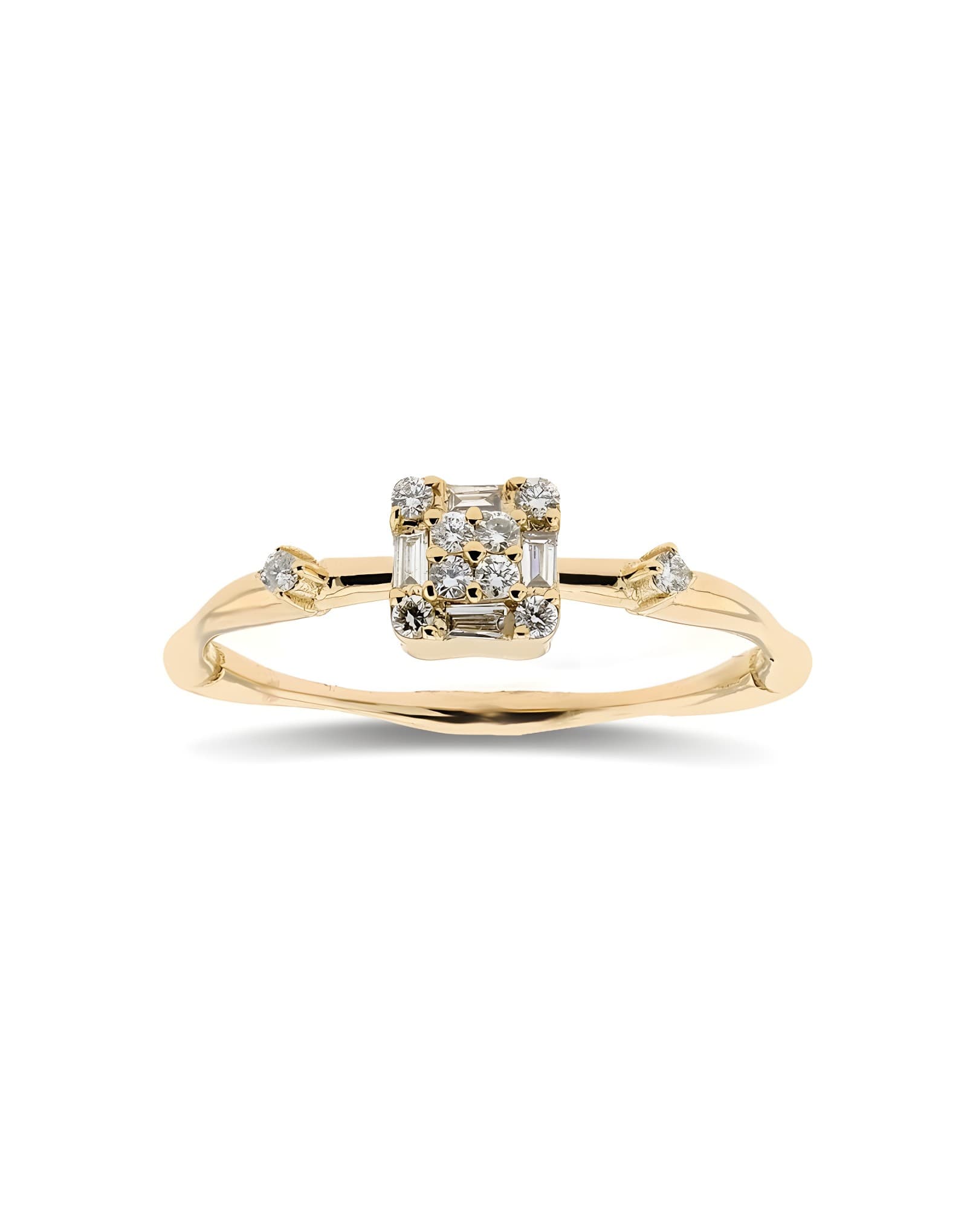 Baget Pırlanta 0.15ct Günlük Stil Yüzük