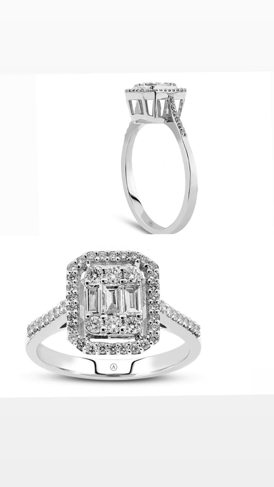 0.60ct F Rengi Baget Pırlanta Altın Yüzük — 3. görünüm