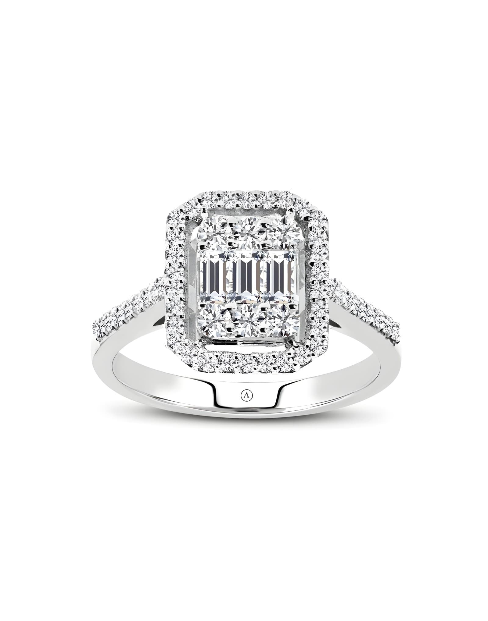 0.60ct F Rengi Baget Pırlanta Altın Yüzük