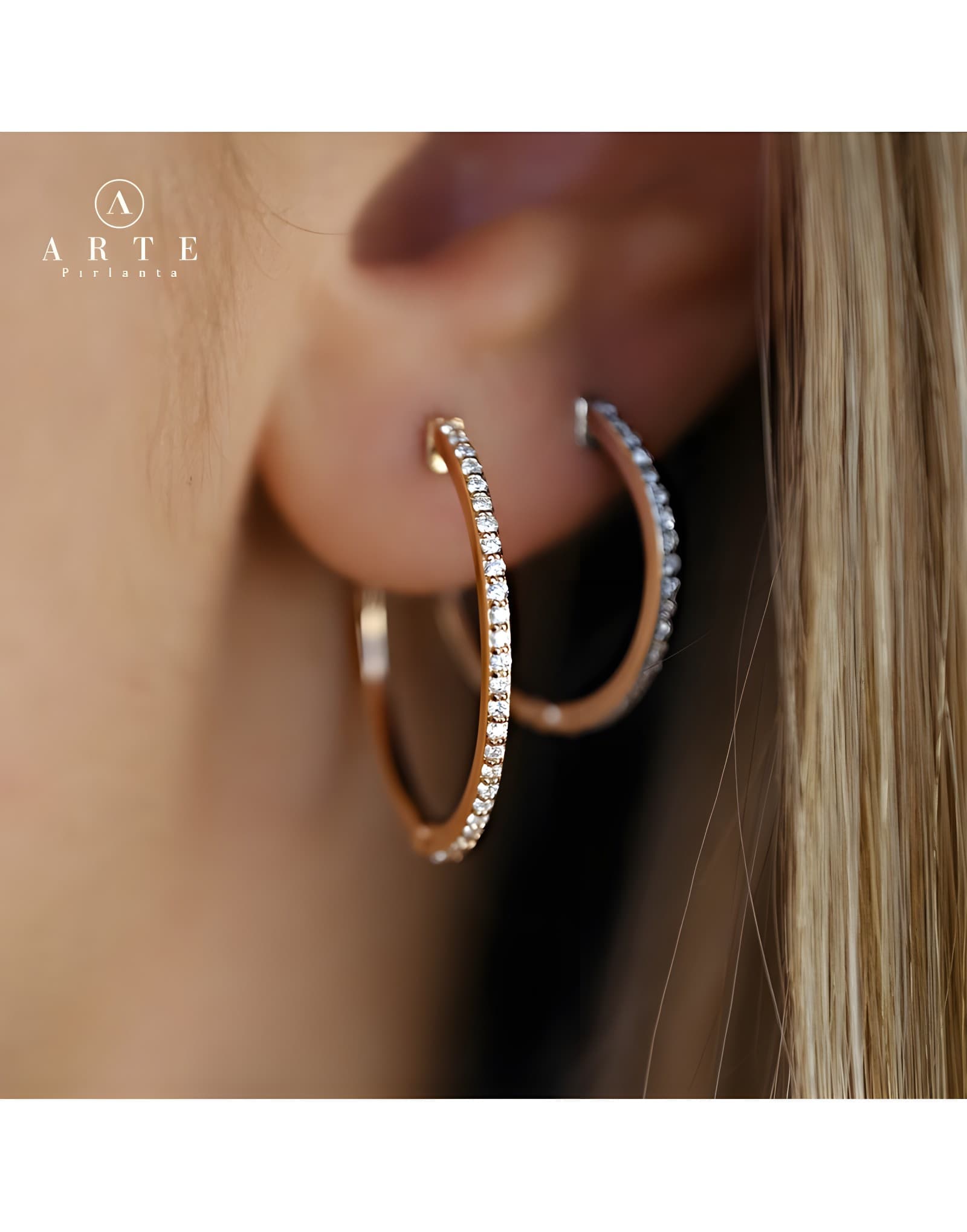 0.25ct Pırlanta Halka Küpe — 2. görünüm
