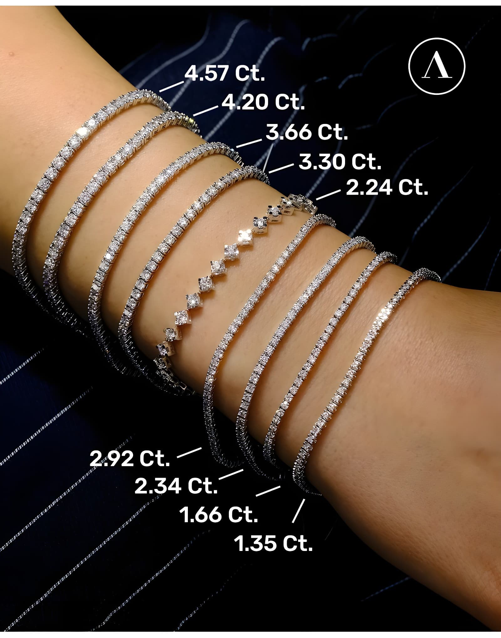 1.70ct F Rengi Suyolu Bileklik — 2. görünüm