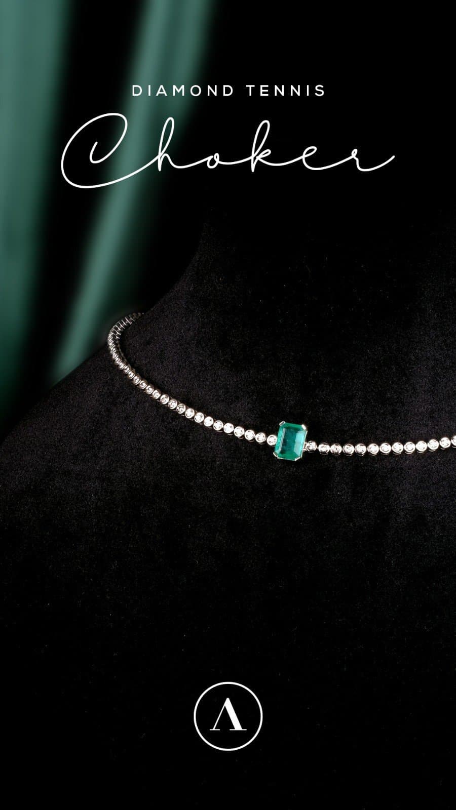 Pırlanta Tennis Choker — 3. görünüm