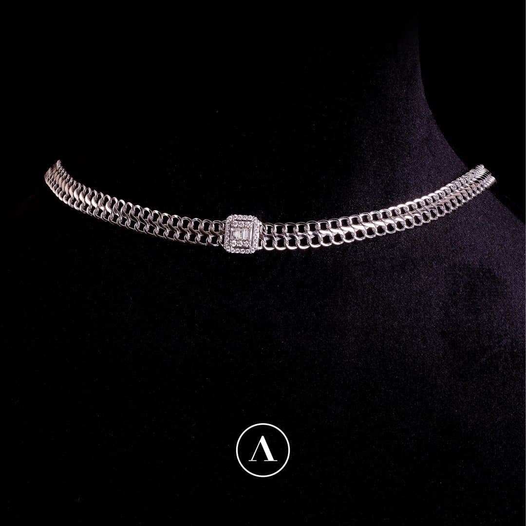 0.30ct F Rengi Baget Pırlanta Choker — 3. görünüm