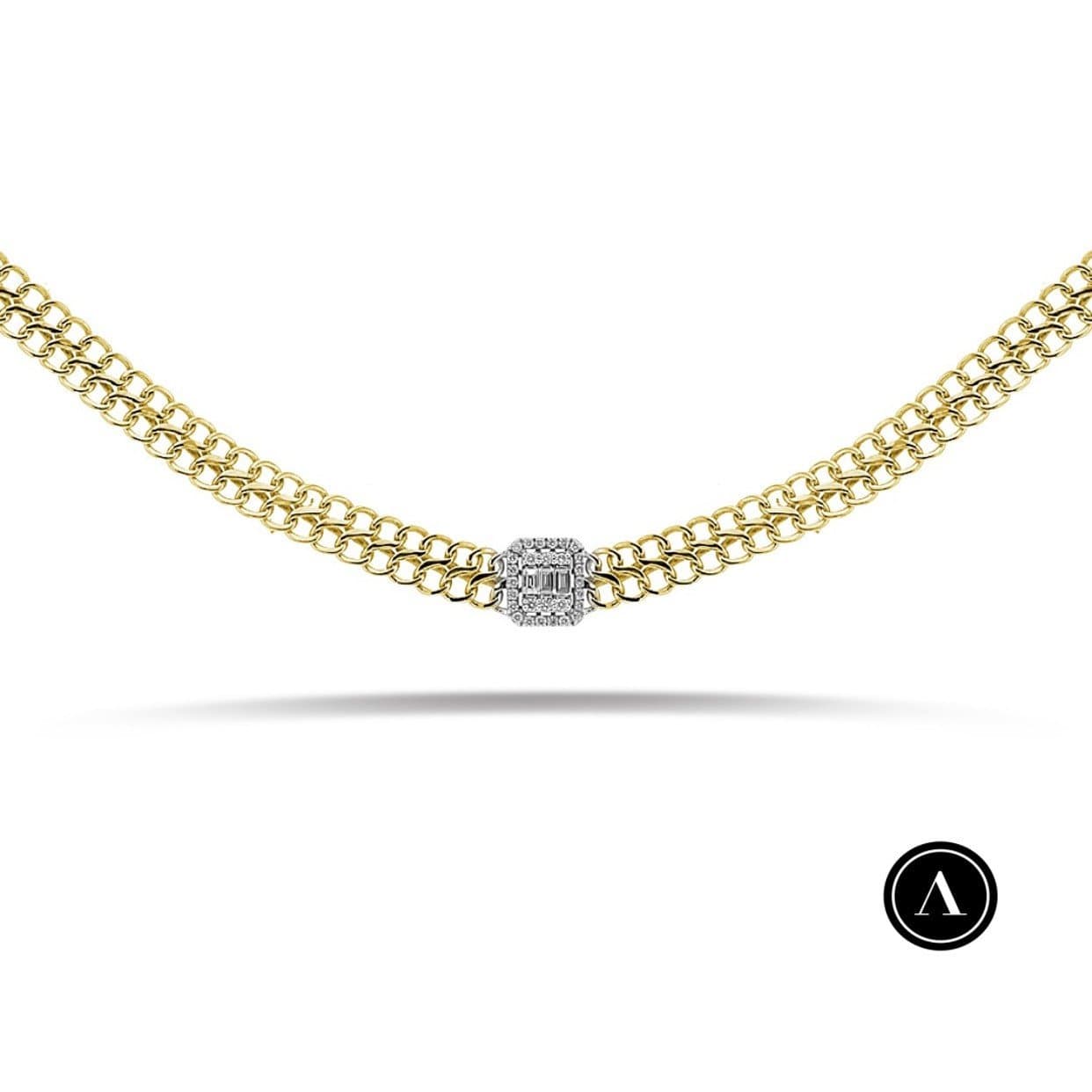 0.30ct F Rengi Baget Pırlanta Choker — 5. görünüm