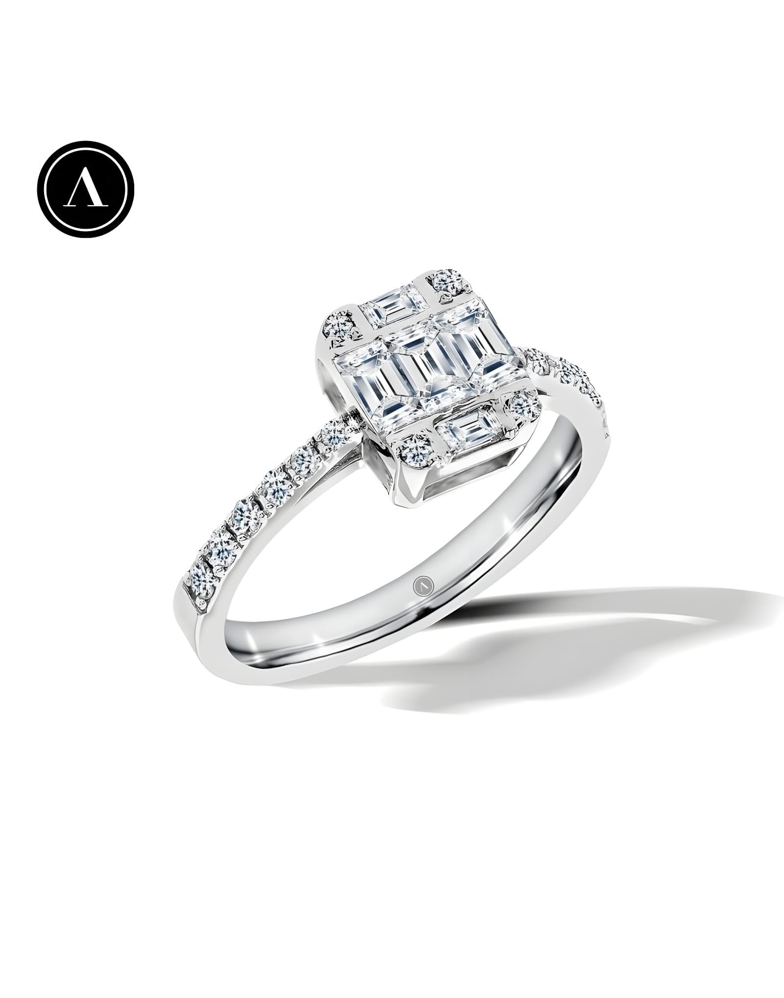 0.30ct F Rengi Pırlanta Baget Yüzük