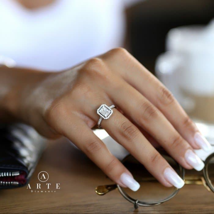 0.55ct F rengi Arte Baget Pırlanta Yüzük — 2. görünüm