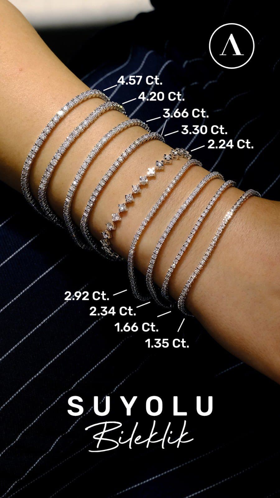 4.20ct F Rengi Pırlanta Suyolu bileklik — 5. görünüm