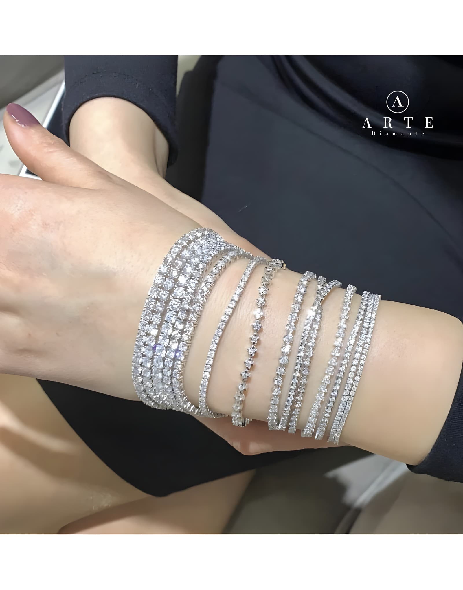 3.66ct F Rengi Pırlanta Suyolu Bileklik — 2. görünüm