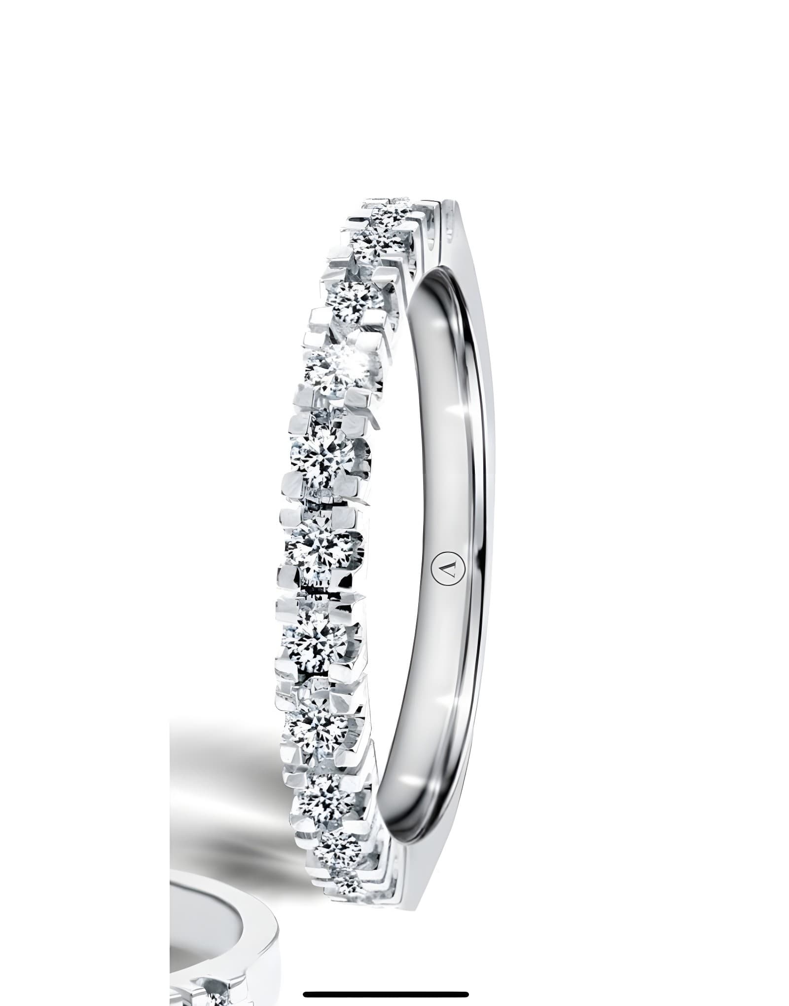 0.66ct F Rengi VS Yarımtur Pırlanta Yüzük