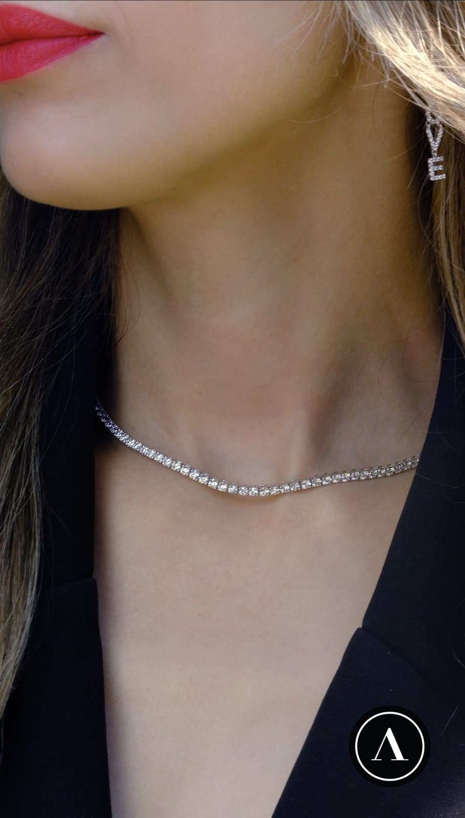 3.50ct F rengi Tennis Choker — 3. görünüm