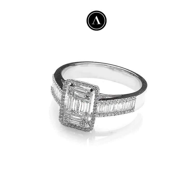 0.65ct F Rengi Baget Pırlanta Yüzük — 3. görünüm