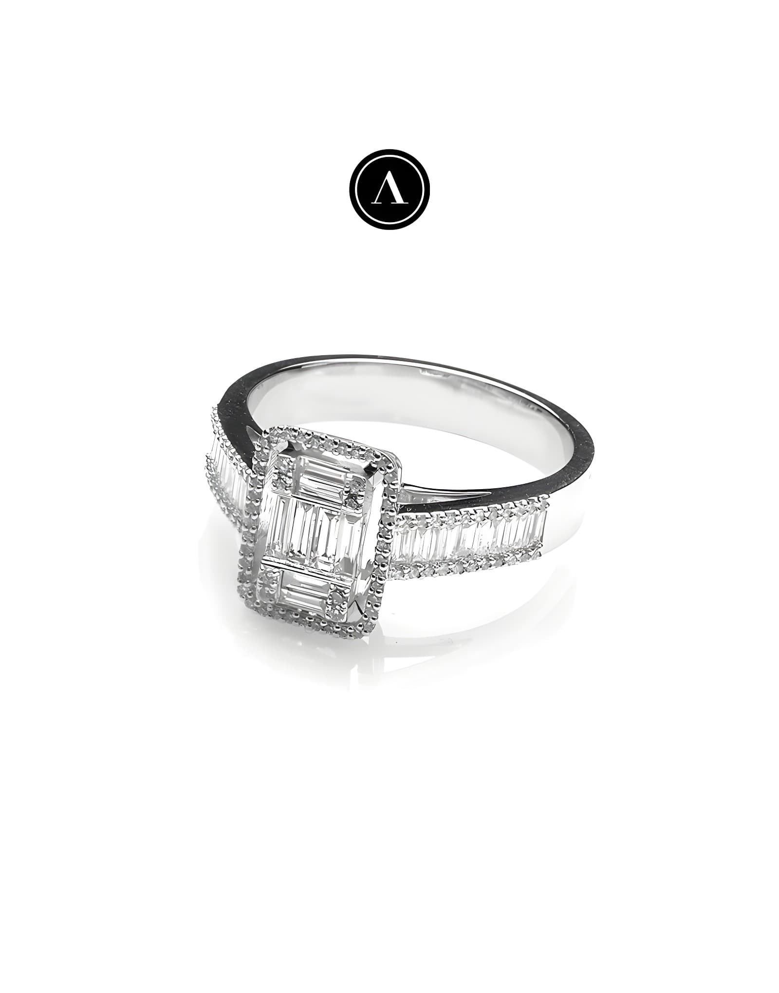 0.65ct F Rengi Baget Pırlanta Yüzük — 2. görünüm